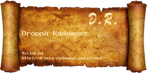 Droppa Radamesz névjegykártya